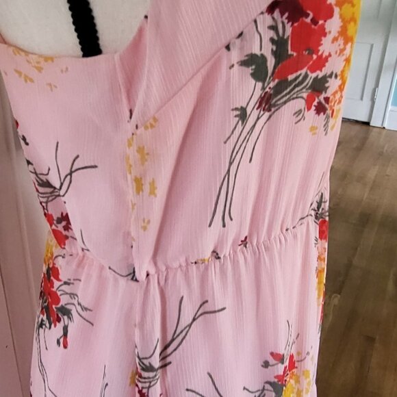 Pink Sunburst Tiered Floral Maxi Dress size 8 - Picture 4 of 12
